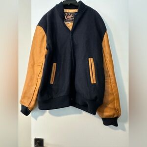 Men’s Size XL Vintage Sichel Varsity Style Jacket with Leather Sleeves